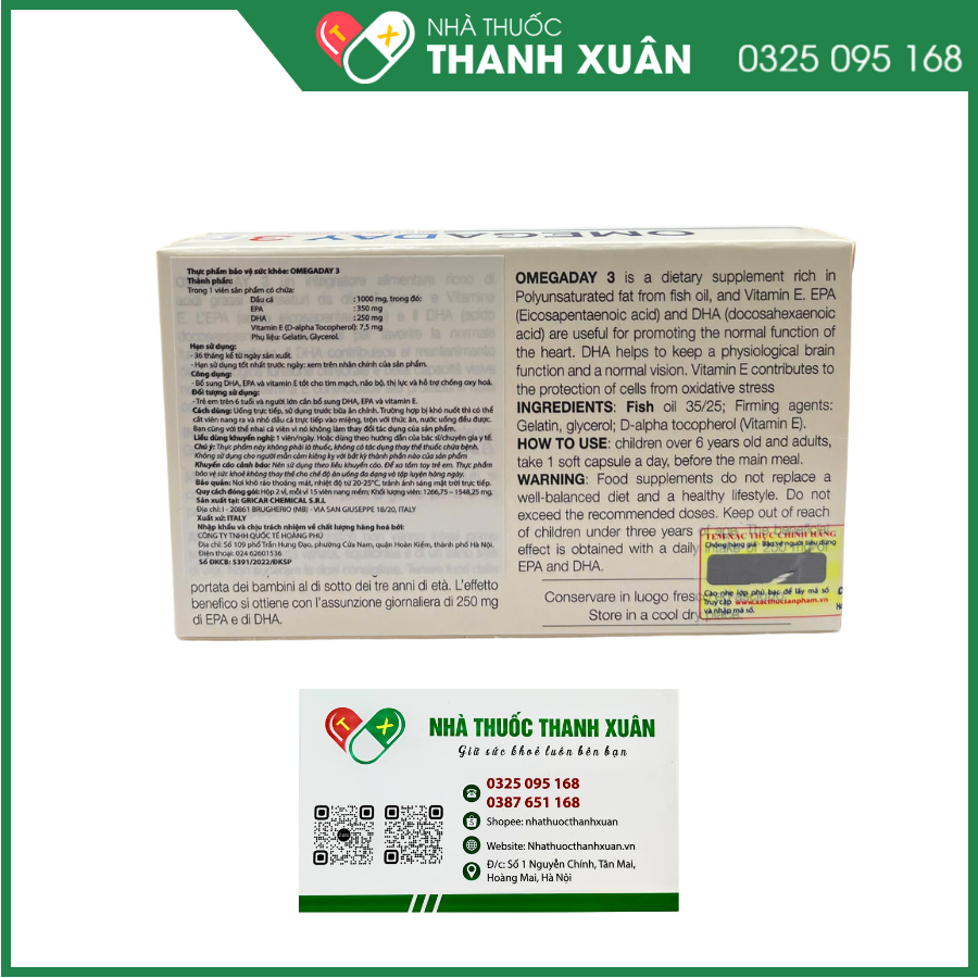 Omegaday 3 - Bổ sung DHA, EPA và Vitamin E cho cơ thể